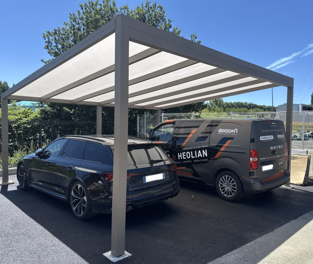Carport aluminium classique et Photovoltaïque