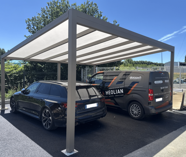 Carport aluminium classique et Photovoltaïque